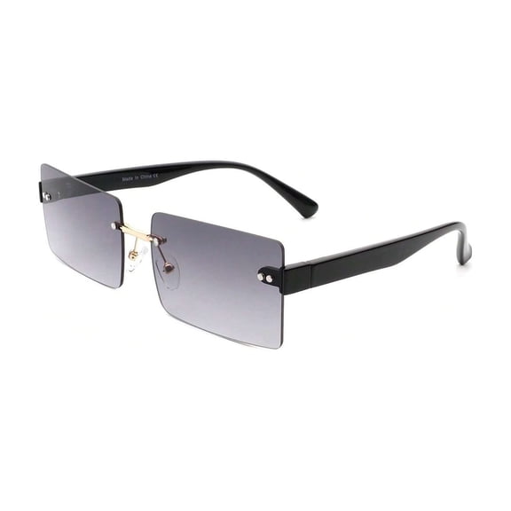 Black & Gray Narrow Sunglasses - Minimalist Design UV400 Protection Urban Casual & Errands Eyewear