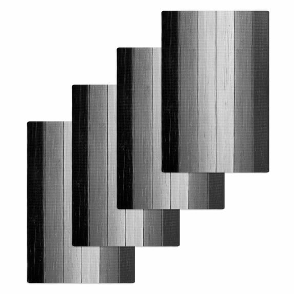Black Gray Ombre Hand Towels Set, Waffle Weave Kitchen Towels 4 Pieces, Vintage Country Wooden Microfiber Hair Face Bath Tea Towel Absorbent Quick Drying Cleaning Dish Cloths 15.7"x23.6"