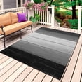 thumbnail image 1 of Black Gray Ombre Outdoor Rug for Patio/Deck/Porch, Non-Slip Large Area Rug 5 x 7 Ft, Vintage Country Wooden Indoor Outdoor Rugs Washable Area Rugs, Reversible Camping Rug Carpet Runner, 1 of 8