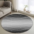 thumbnail image 1 of Black Gray Ombre Round Area Rug 3Ft Washable Small Circle Rugs for Kitchen Entryway, Modern Abstract Striped Polka Dots Non-Slip Carpet Floor Mats Indoor Outdoor Carpet Runner Aesthetic Home Decor, 1 of 8