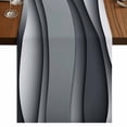 thumbnail image 1 of Black Gray Ombre Short Table Runner 36 Inches Long,Modern Abstract Moire Art Geometric Cotton Linen Table Runners Dresser Scarves,Tabletop Scarf Furniture Cover for Home Dinner Party Decor 13"x36", 1 of 8