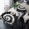 thumbnail image 1 of Black Gray Ombre Table Cloth Waterproof Tablecloths, Retro Abstract Tie-dye Tribal Boho Tablecloth Dining Table Cover for Kitchen Party Tabletop Outdoor, Rectangle Tablecloth 60x120 Inch, 1 of 9