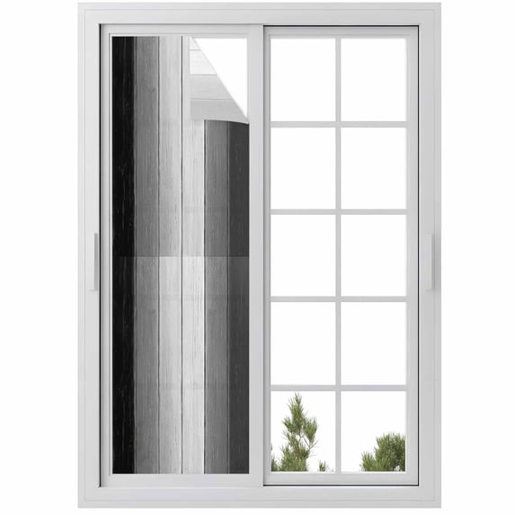 Black Gray Ombre Window Privacy Film, Vintage Country Wooden Static Cling UV Sun Blocking Heat Control Window Tint Day and Night, Non-Adhesive Reusable One Way Windows Privacy Cover 17.7''x78.7''