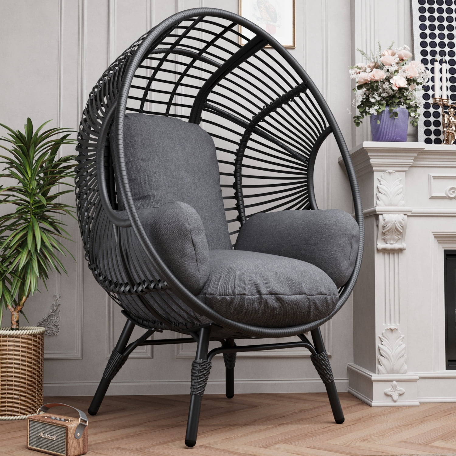 1人掛けソファ Egg chair Amazon.com: NICESOUL Comfy Indoor Outdoor Egg Chair, Patio
