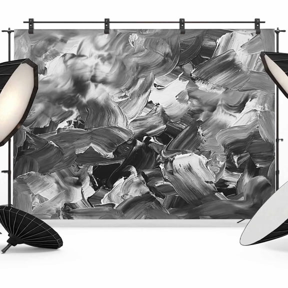 Black Gray Photography Backdrop 7x5FT, Abstract Modern Polypropylene Pigment Taxture Vintage Photo Backdrops, Background for Photography Studio Photo Studio Background, Back Drop for Photoshoot