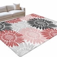Black Gray Red Pink Sunflower 8x10ft Non Slip Area Rug Abstract ...