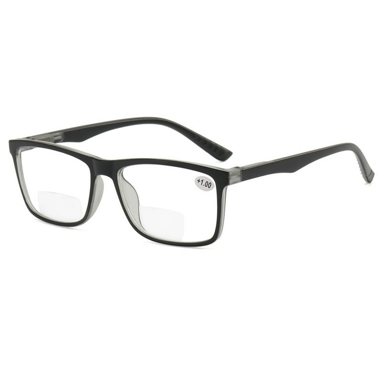 Black Gray Retro Rectangle Bifocal Reading Glasses 2.00 for men Classic Presbyopic Glasses Spring Hinge Readers 2.00