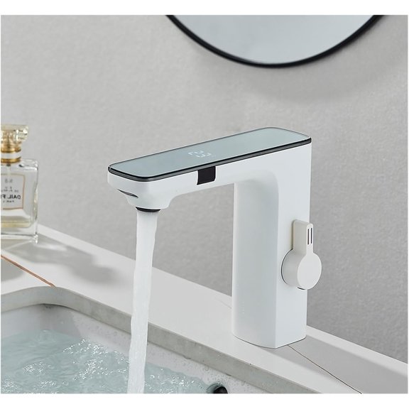 Black Gray Smart Sense Faucet Touchless Digital Display Basin Mixer Battery Power Hot Cold Mixed Water Inductive Bathroon Tap