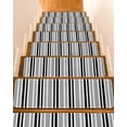 thumbnail image 1 of Black Gray Stair Treads Non Slip for Steps Stripe Minimalist Vertical Stripes Modern Art 7 Pcs Reusable Adhesive Stair Runner Mats for Dogs Elders Carpet Treads Rugs for Staircase 8x30 In, 1 of 7