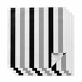 thumbnail image 1 of Black Gray Striped Cloth Napkins, Farmhouse Stripe Art Washable and Reusable Dinner Napkins Set of 4, Table Napkin for Kitchen Party Birthday Wedding Hotel Housewarming 20"x20", 1 of 8