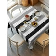 thumbnail image 1 of Black Gray Striped Tablecloth Square Table Cloth 60x60, Waterproof Outdoor Table Cloth Covers Decorative Table Protector, Farmhouse Stripe Art Washable Table Cover for Kitchen Dinning Party, 1 of 8