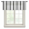 thumbnail image 1 of Black Gray Striped Valance Curtains for Kitchen/Living Room/Bathroom/Bedroom Window, Rod Pocket Small Topper Half Short Window Curtains Voile Sheer Scarf, Farmhouse Stripe Art 42"x12", 1 of 8