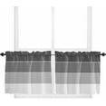 thumbnail image 1 of Black Gray Striped Window Tier Curtains 36 Inch Length, Abstract Art Gradient Stripes Rod Pocket Window Treatment Kitchen Drapes for Bedroom, Cafe, Living Room, 2 Panels, 27.5 W x 36 L, 1 of 5