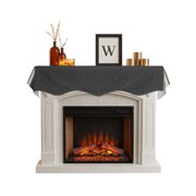Black Gray Stripes Fireplace Mantel Scarf, Decorative Mantel Runner for Fireplace, Farmhouse Striped Modern Minimalist Scarf Drape Tablerunner for Living Room, Holiday Christmas Decor 60''x17''
