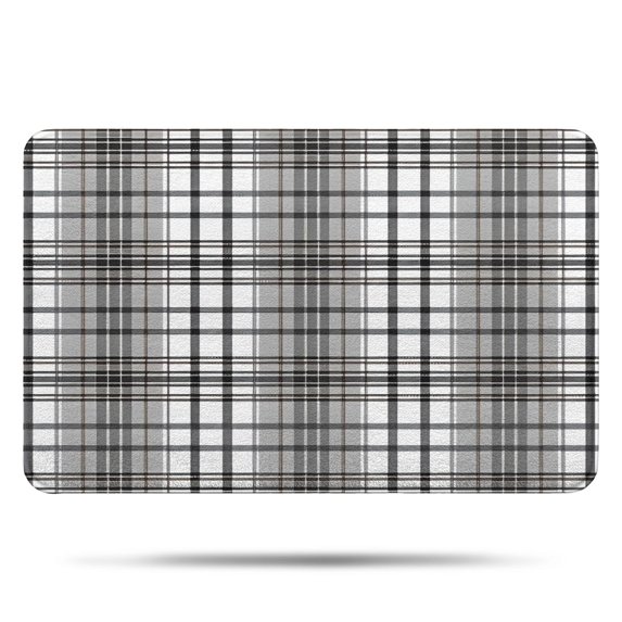 Black Gray and White Checkered Pattern Bathroom Rugs Mat,Non Slip Microfiber Bathroom Rug,Rubber Backing,Soft Bathroom Mats for Bathroom Floor,Tub and Shower,17x27in(43x68cm)