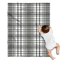 Black Gray and White Checkered Pattern Blanket,Comfortable Soft Flannel Throw Blanket,All Season,Warm Lightweight Blankets for Sofa Bed Couch Living Room Chair,30"x40"