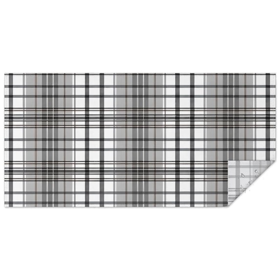 Black Gray and White Checkered Pattern Rectangle Tablecloth 60"x120",Waterproof Polyester Rectangle Table Cloth, Wipeable Spillproof Polyester Tablecloth for Dining, Camping, Indoor and Outdoor