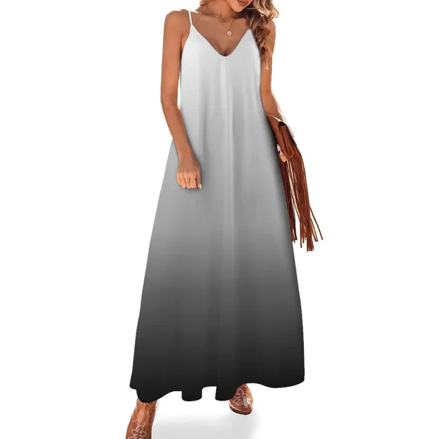 Black Gray & White Ombre Sleeveless Dress Summer dresses for women sexy