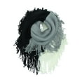 thumbnail image 1 of Black Gray White Tricolor Winter Knit Infinity Scarf With Fringe, 1 of 3
