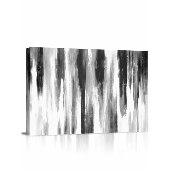 Black Gray White Wall Art for Living Room,Canvas Picture Wall Decor for Bathroom Bedroom,Vintage Rustic Abstract Ombre Aesthetic Painting Artwork for Office Kitchen Hallway Dining Room Decor 16"x20"