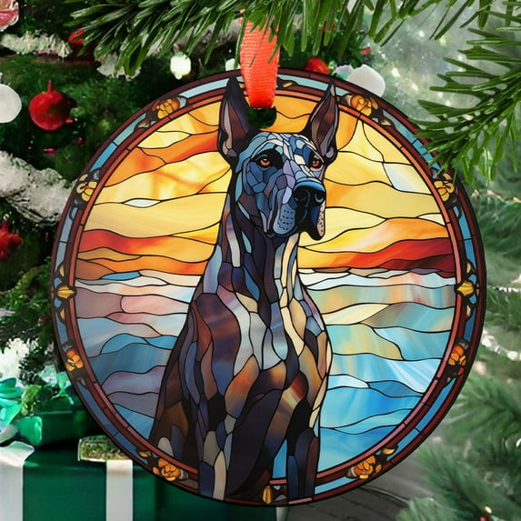 Black Great Dane: Ornament Style Wall or Window Hanging, 2025, Holiday Decoration, Seasonal Keepsake Gift, Unique Collectible, Window Hanging, Home 2025, Seasonal Holiday Decor,