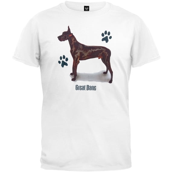 Black Great Dane Profile White T-Shirt - Medium