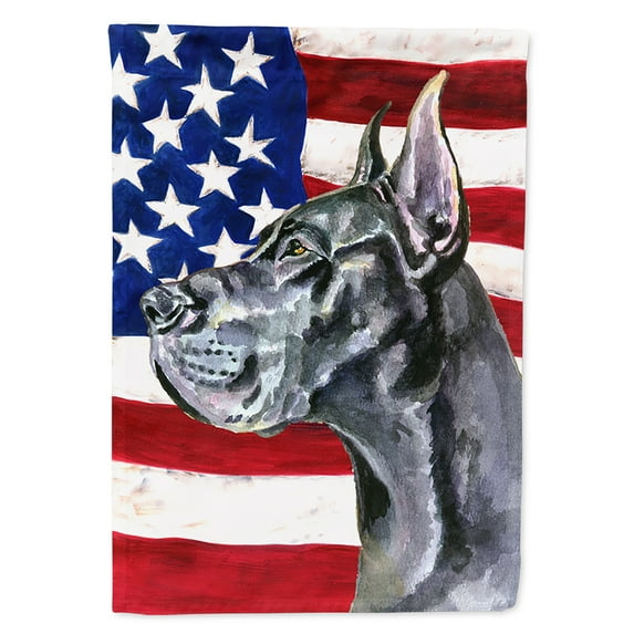 Black Great Dane USA Patriotic American Flag Garden Flag