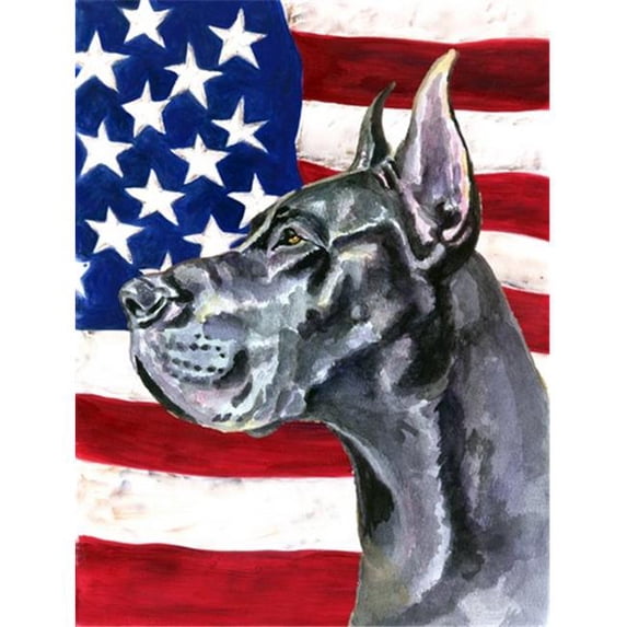 Black Great Dane Usa Patriotic American Flag Flag Garden Size