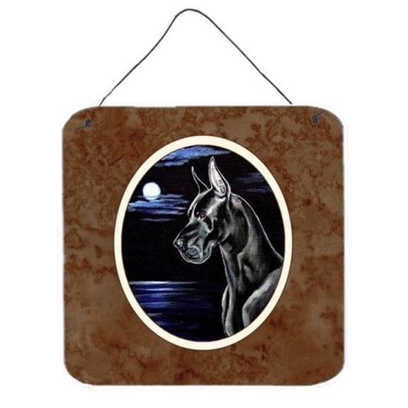 Black Great Dane in the Moonlight Wall or Door Hanging Prints