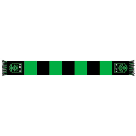 Black/Green Austin FC Team Bar Knit Scarf