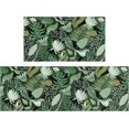 thumbnail image 1 of Black Green Botanical Kitchen Rugs and Mats Set of 2, Plant Leaf Floral Spring Summer Farmhouse Non-Skid Washable for Kitchen Floor Sink Mats Decor and Accessories 17"x30"+17"x47", 1 of 6