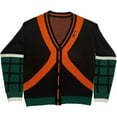 thumbnail image 1 of Black Green Cardigan Sweater Knitted Jacket Warm Coat for Halloween, 1 of 4
