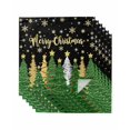 thumbnail image 1 of Black Green Christmas Cloth Napkins Set of 6 Reusable Dinner Napkins, Xmas Tree Stars Snowflake Winter Cocktail Napkin Washable Table Napkins for Wedding/Holiday Party/Baby Shower 20"x20", 1 of 7