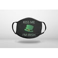 thumbnail image 1 of Black Green Kiss Me I'm Irish - 3-Ply Reusable Soft Cloth Face Covering, Unisex, Cotton Inner Layer, 1 of 3
