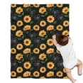 thumbnail image 1 of Black Green Leaf Sunflower Pattern Blanket,Comfortable Soft Flannel Throw Blanket,All Season,Warm Lightweight Blankets for Sofa Bed Couch Living Room Chair,30"x40", 1 of 4