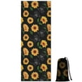 thumbnail image 1 of Black Green Leaf Sunflower Pattern Hot Yoga Mat Towel Non Slip for Hot Yoga - Quick-Drying Yoga Mat Cover with 4 Corner Pockets with Travel Bag - Hot Yoga Towel Non Slip 74"x26", 1 of 6