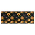 thumbnail image 1 of Black Green Leaf Sunflower Pattern Kitchen Rug Mat,Kitchen Runner Rugs Non Skid Washable,Decorative Kitchen Floor Mats for Kitchen,Sink,Laundry,17"X47", 1 of 5