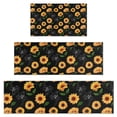 thumbnail image 1 of Black Green Leaf Sunflower Pattern Kitchen Rugs Sets Of 3,Kitchen Runner Rugs Non Skid Washable,Decorative Kitchen Floor Mats for Kitchen,Sink,Laundry,17"x30"+ 17"x47" + 17"x59", 1 of 6