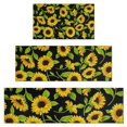 thumbnail image 1 of Black Green Leaf Sunflower Pattern Kitchen Rugs Sets Of 3,Kitchen Runner Rugs Non Skid Washable,Decorative Kitchen Floor Mats for Kitchen,Sink,Laundry,17"x30"+ 17"x47" + 17"x59", 1 of 6