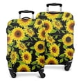 thumbnail image 1 of Black Green Leaf Sunflower Pattern Luggage Cover Fashion Suitcase Cover Baggage Covers Fit 25-28 Inch Luggage (Go Travel), 1 of 5