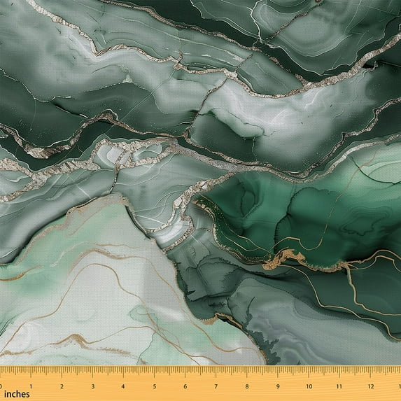 Black Green Marble Upholstery Fabric,Abstract Marble Texture Indoor Outdoor Fabric,Watercolor Style Decorative Fabric,Geometric Stripes Waterproof Fabric,Tie Dye Fabric For Quilting Sewing,5 Yards