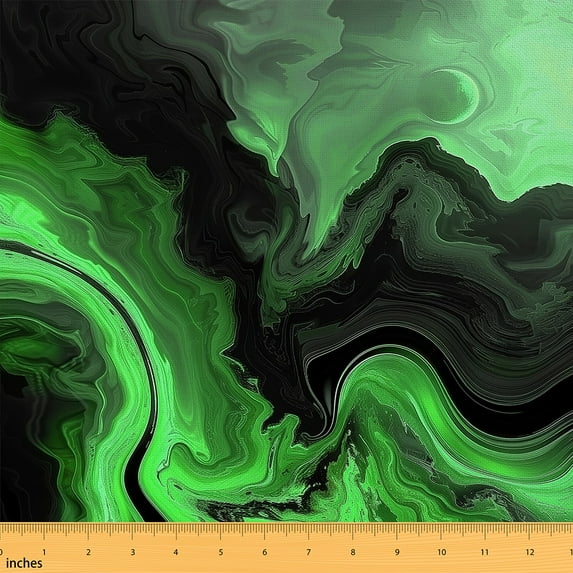 Black Green Marble Upholstery Fabric,Grunge Watercolor Fabric By The Yard,Omber Watercolor Indoor Outdoor Fabric,Gradient Marble Texture Decorative Fabric,Abstrcat Art Art Fabric,5 Yards