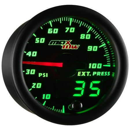 Black & Green MaxTow 100 PSI Exhaust Pressure Gauge