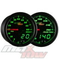 thumbnail image 1 of MaxTow | Black & Green Double Vision Series 2 Gauge Diesel Truck Set with 60 PSI Boost Gauge & Transmission Temperature Gauge, 1 of 5