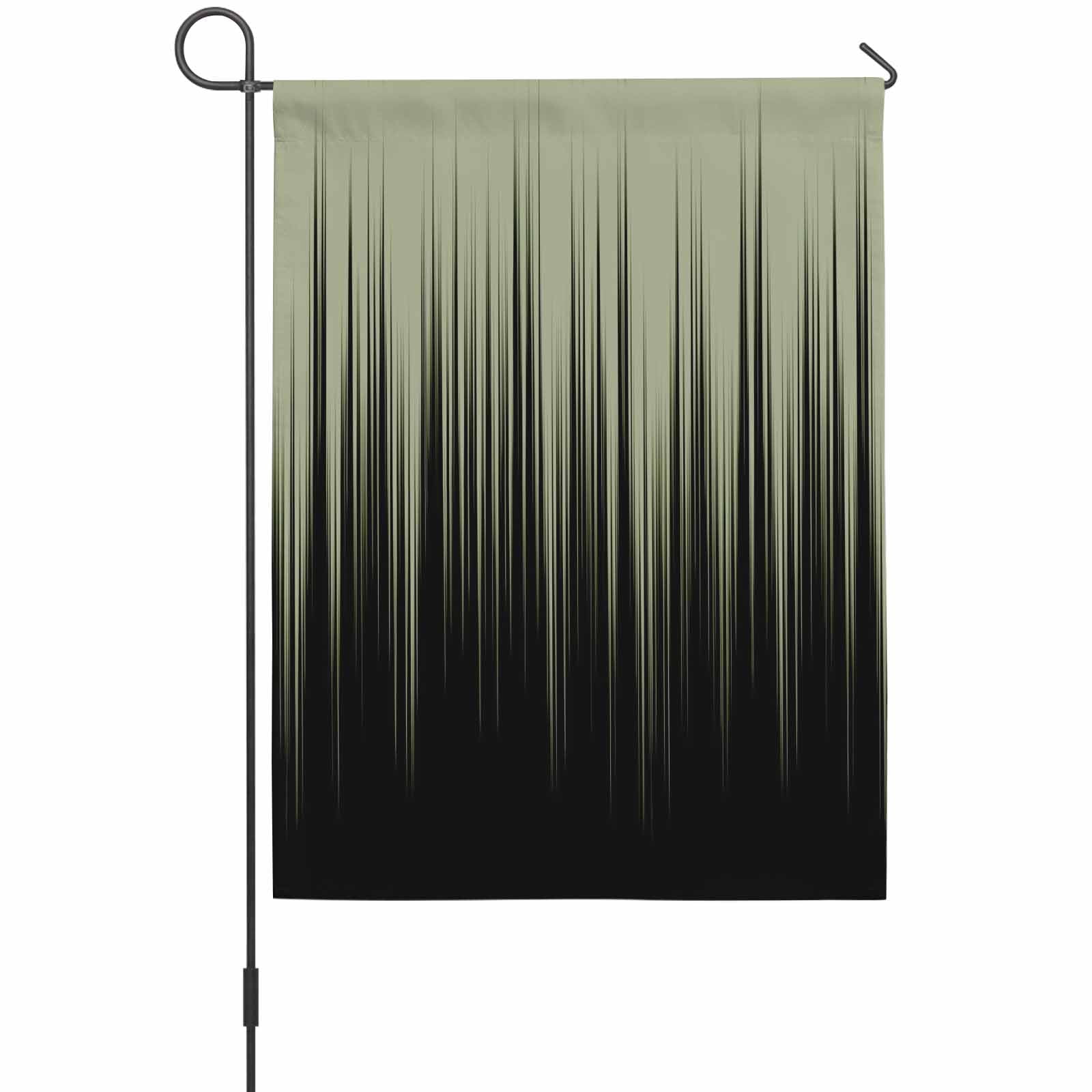 Black Green Ombre House Flag 28 x 40 Inches, Abstract Modern Lines Gradient Weather Proof Outdoor Patio Flags Double Sided Small House Decoration for Yard Lawn Outside Home