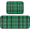thumbnail image 1 of Black Green Plaid Anti Fatigue Mats for Kitchen Floor,Set of 2 Non Skid Washable Waterproof Anti Kitchen Floor Mats for Kitchen Office Laundry Room Bathroom (19"x27"+19"x47") Home Decor, 1 of 7