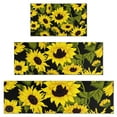 thumbnail image 1 of Black Green Stem Sunflower Pattern Kitchen Rugs Sets Of 3,Kitchen Runner Rugs Non Skid Washable,Decorative Kitchen Floor Mats for Kitchen,Sink,Laundry,17"x30"+ 17"x47" + 17"x59", 1 of 6