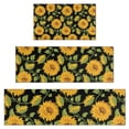 thumbnail image 1 of Black Green Stem Sunflower Pattern Kitchen Rugs Sets Of 3,Kitchen Runner Rugs Non Skid Washable,Decorative Kitchen Floor Mats for Kitchen,Sink,Laundry,17"x30"+ 17"x47" + 17"x59", 1 of 6