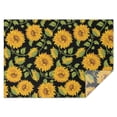 thumbnail image 1 of Black Green Stem Sunflower Pattern Rectangle Tablecloth 60"x84",Waterproof Polyester Rectangle Table Cloth, Wipeable Spillproof Polyester Tablecloth for Dining, Camping, Indoor and Outdoor, 1 of 5