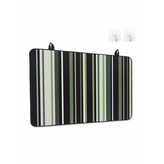 Black Green Stove Top Covers for Electric Stove, 28'x20'' Stripe Glass Ceramic Stove Cover Foldable Rubber Mat Heat Resistant Cooktop Protector for Kitchen
